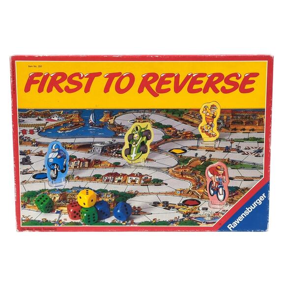 VINTAGE Ravensburger First to Reverse Board Game COMPLETE 1988 Kids Racing Dice - Picture 1 of 4